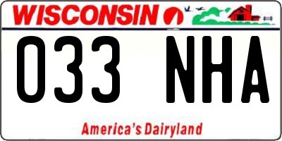 WI license plate 033NHA