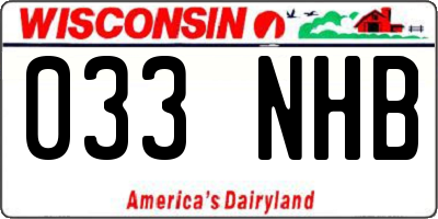 WI license plate 033NHB