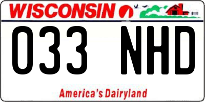 WI license plate 033NHD