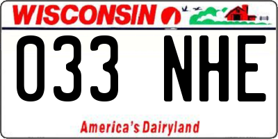 WI license plate 033NHE