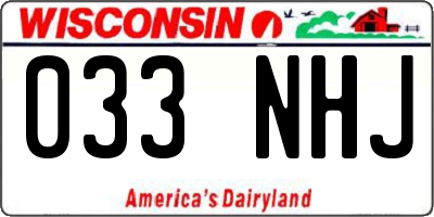 WI license plate 033NHJ