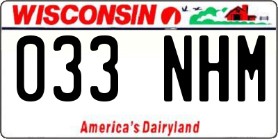 WI license plate 033NHM