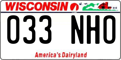 WI license plate 033NHO