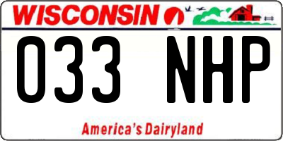 WI license plate 033NHP