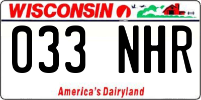 WI license plate 033NHR