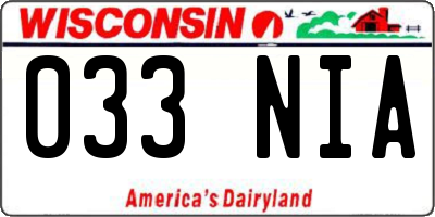 WI license plate 033NIA