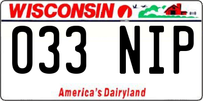 WI license plate 033NIP