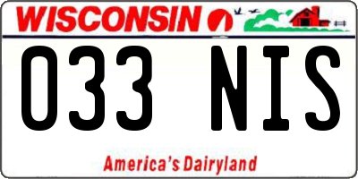 WI license plate 033NIS