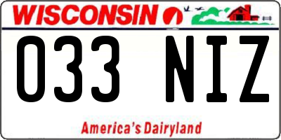 WI license plate 033NIZ