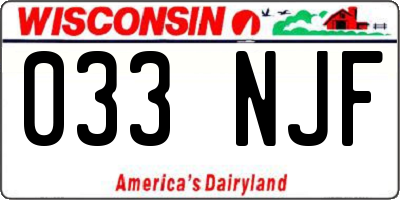 WI license plate 033NJF