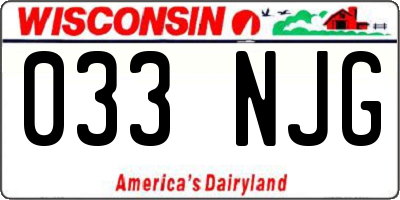 WI license plate 033NJG