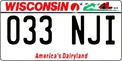 WI license plate 033NJI