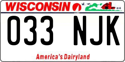 WI license plate 033NJK