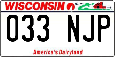 WI license plate 033NJP