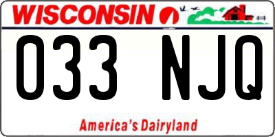 WI license plate 033NJQ