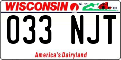 WI license plate 033NJT