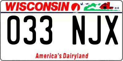 WI license plate 033NJX