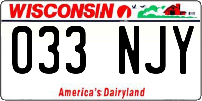 WI license plate 033NJY