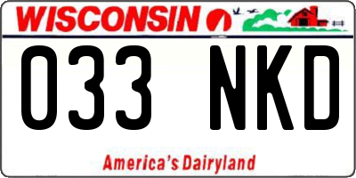 WI license plate 033NKD