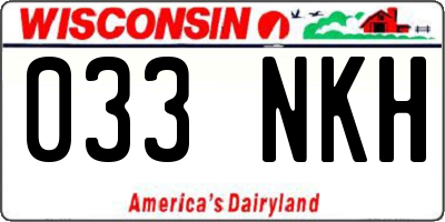 WI license plate 033NKH