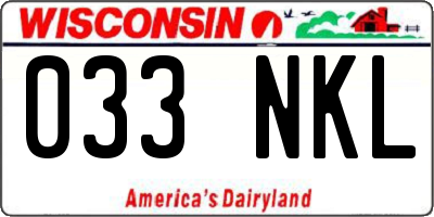 WI license plate 033NKL