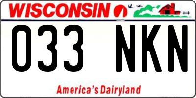 WI license plate 033NKN