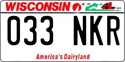 WI license plate 033NKR