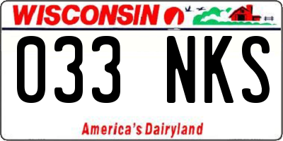 WI license plate 033NKS