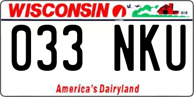 WI license plate 033NKU