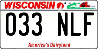 WI license plate 033NLF
