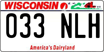 WI license plate 033NLH