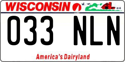 WI license plate 033NLN