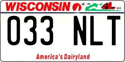 WI license plate 033NLT