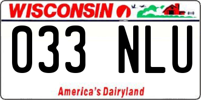 WI license plate 033NLU