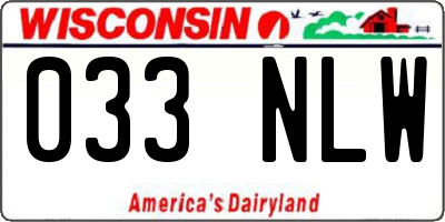 WI license plate 033NLW