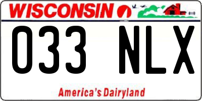 WI license plate 033NLX