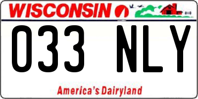 WI license plate 033NLY