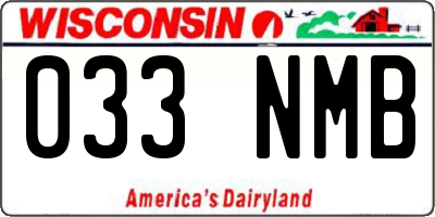 WI license plate 033NMB