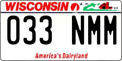 WI license plate 033NMM