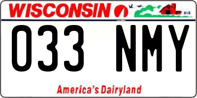 WI license plate 033NMY