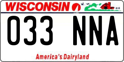 WI license plate 033NNA