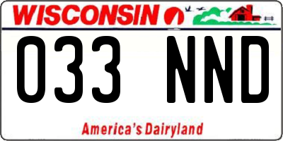 WI license plate 033NND