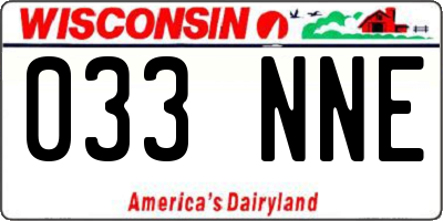 WI license plate 033NNE