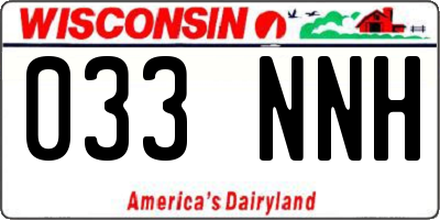 WI license plate 033NNH