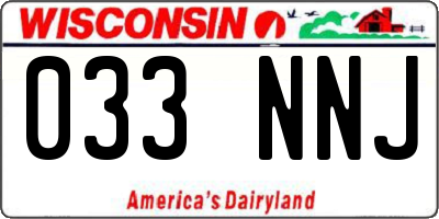 WI license plate 033NNJ
