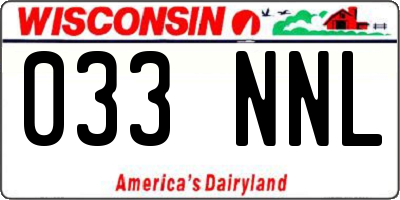 WI license plate 033NNL
