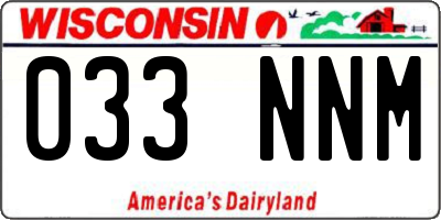 WI license plate 033NNM
