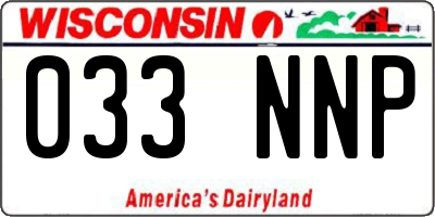 WI license plate 033NNP