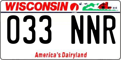 WI license plate 033NNR