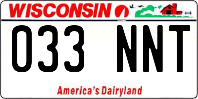 WI license plate 033NNT